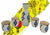 SET SAKE BLANCO CIRCULO AZUL 5PCS A02362